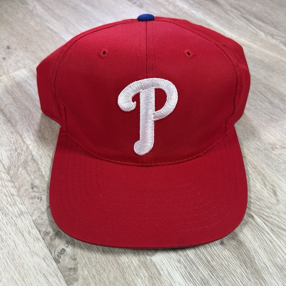 VTG Philadelphia Phillies Snapback Hat MLB Baseball Red Big Logo Outdoor Cap